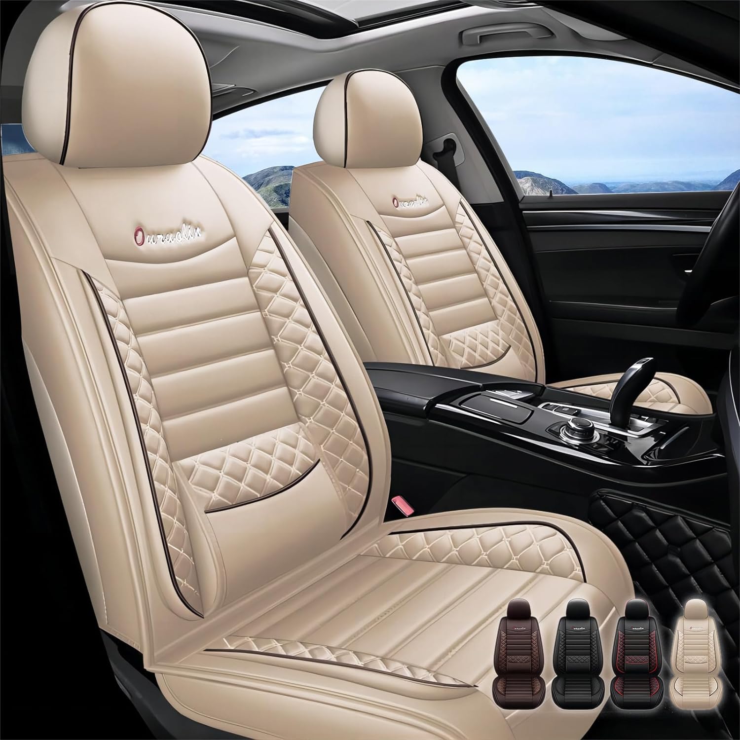 Universal Fit Ultra Comfort Leather Automotive Seat Cushions fits Most Cars, SUVs, and Trucks