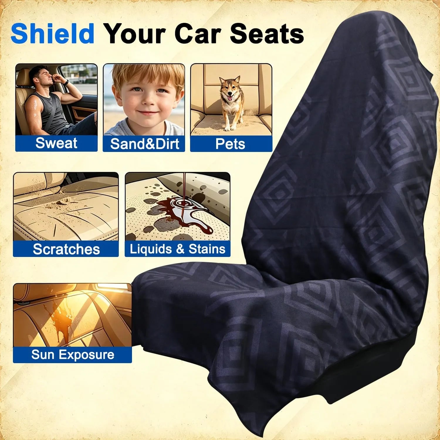 Premium Microfiber Car Seat Towel Cover for Active Lifestyles Quick-Dry