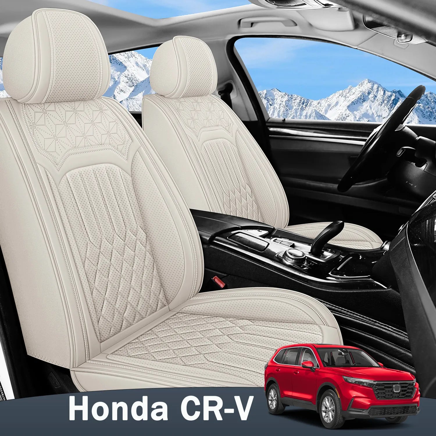 Premium Nappa Leather Seat Covers for Honda CRV 2023-2026, Breathable & Comfortable Durable