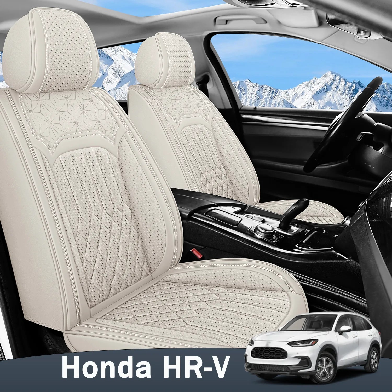 ITEYAO 2016-2026 Honda HRV Seat Covers Full Set 5-Seats, Premium Nappa Leather Car Seat Covers Breathable All-Season