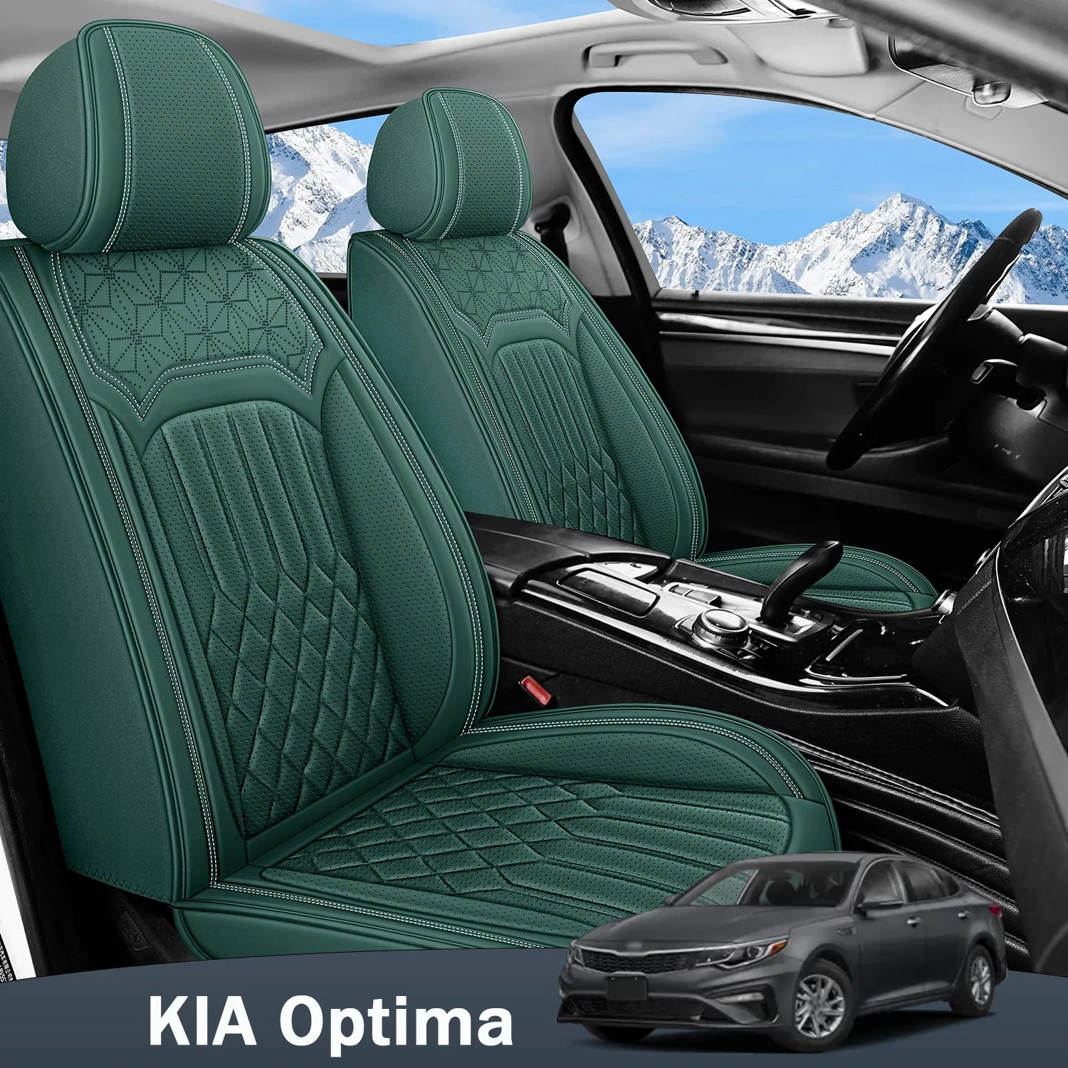Premium Nappa Leather Seat Covers for KIA Optima 2006-2020, Breathable All-Season Comfort