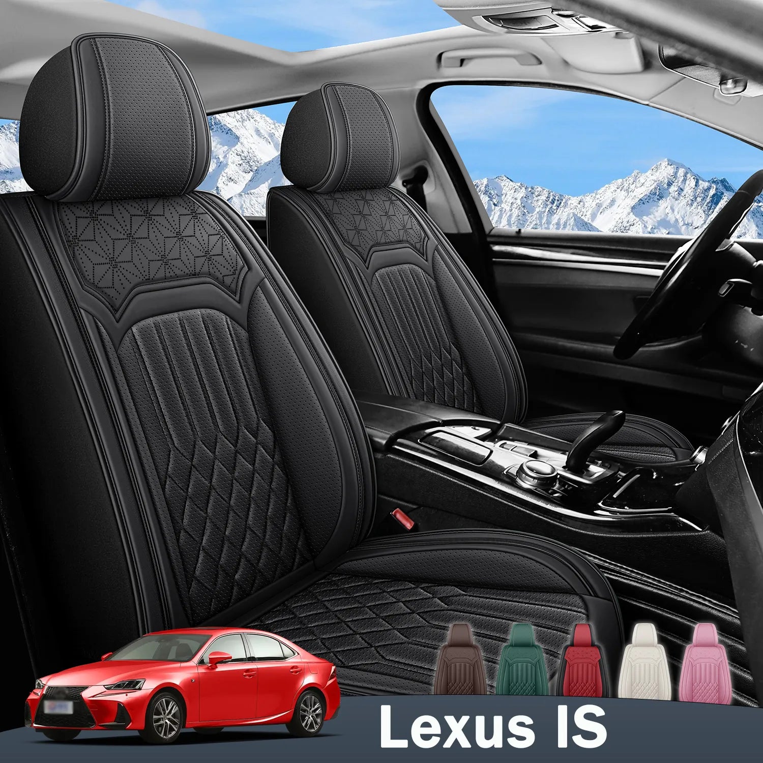 Premium Nappa Leather Seat Covers for Lexus IS, Breathable All-Season Comfort