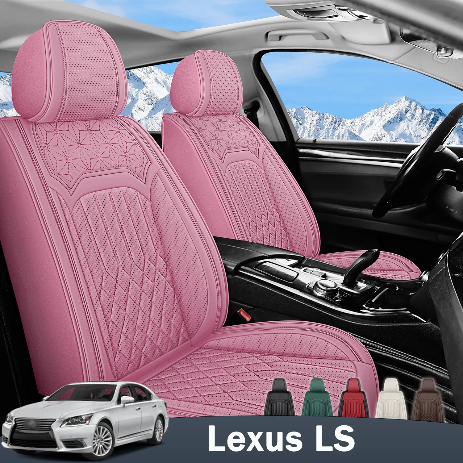 Premium Nappa Leather Seat Covers for Lexus LS sedan, Breathable All-Season Comfort