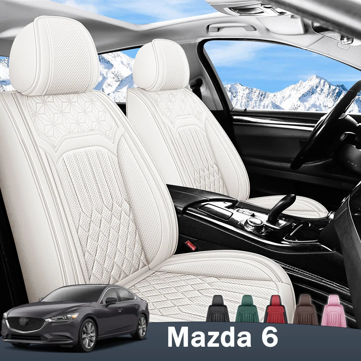 Premium Nappa Leather Seat Covers for Mazda 6 2003-2021, Breathable & Comfortable for All-Season