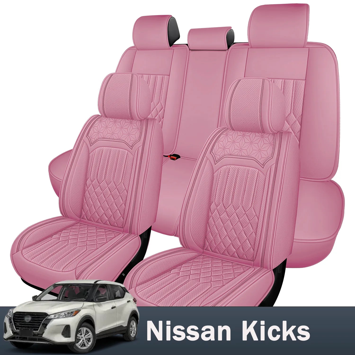 Premium Nappa Leather Seat Covers for Nissan Kicks 2018-2026, Breathable & Comfortable for All-Season