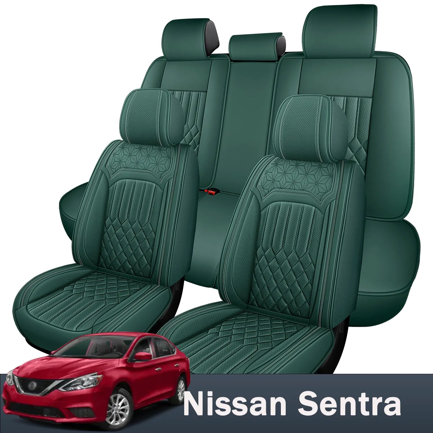 Premium Nappa Leather Seat Covers for Nissan Sentra 2007-2026, Breathable & Comfortable for All-Season