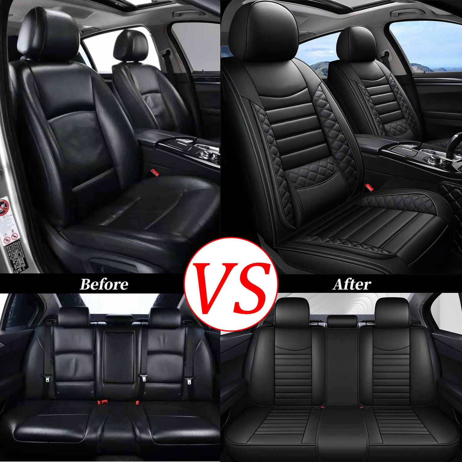 20%OFF ITEYAO Car Seat Covers Full Set 5-Seats, Premium Faux Leather Auto Seat Cushion Waterproof