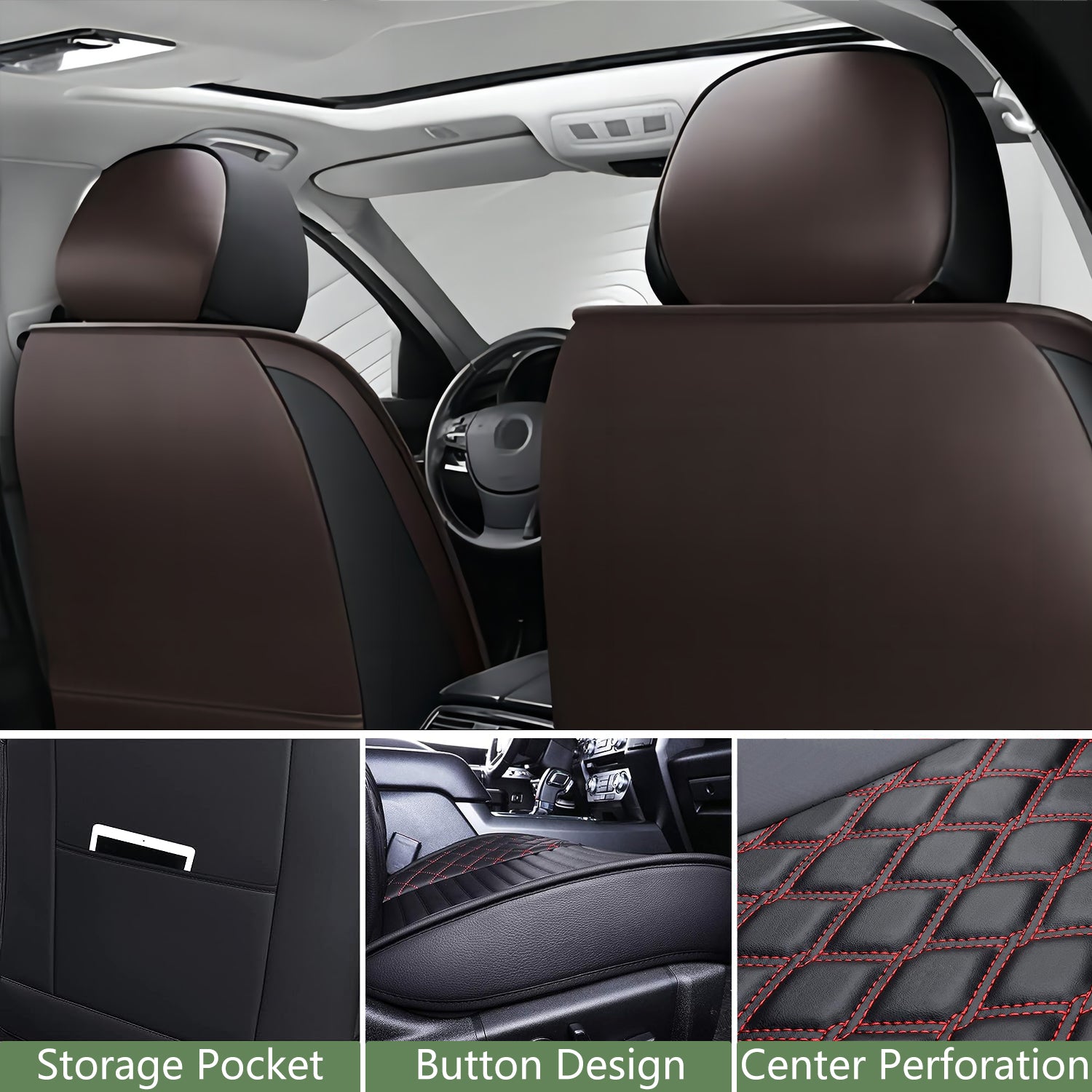 20%OFF ITEYAO Car Seat Covers Full Set 5-Seats, Premium Faux Leather Auto Seat Cushion Waterproof