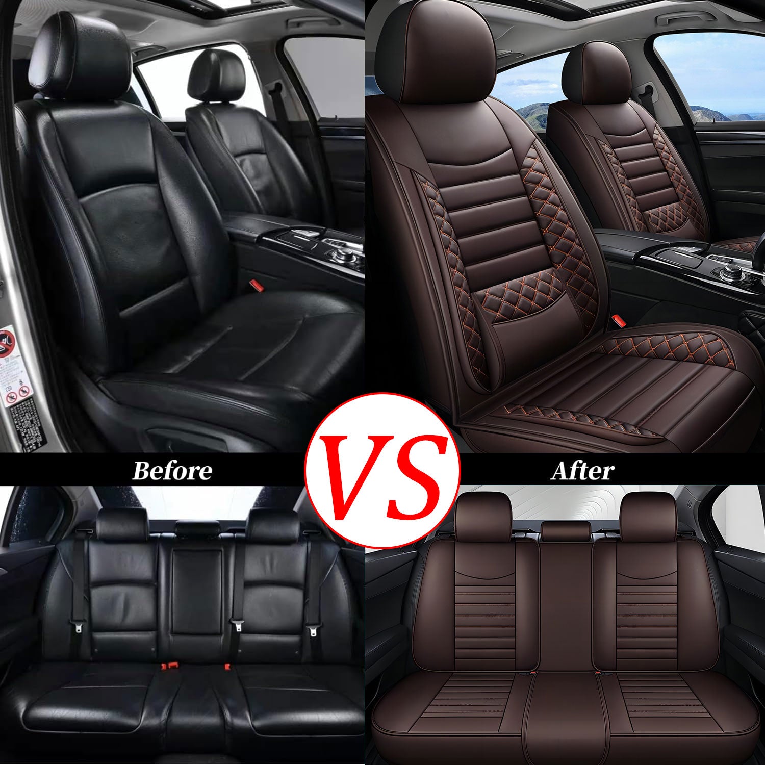 20%OFF ITEYAO Car Seat Covers Full Set 5-Seats, Premium Faux Leather Auto Seat Cushion Waterproof