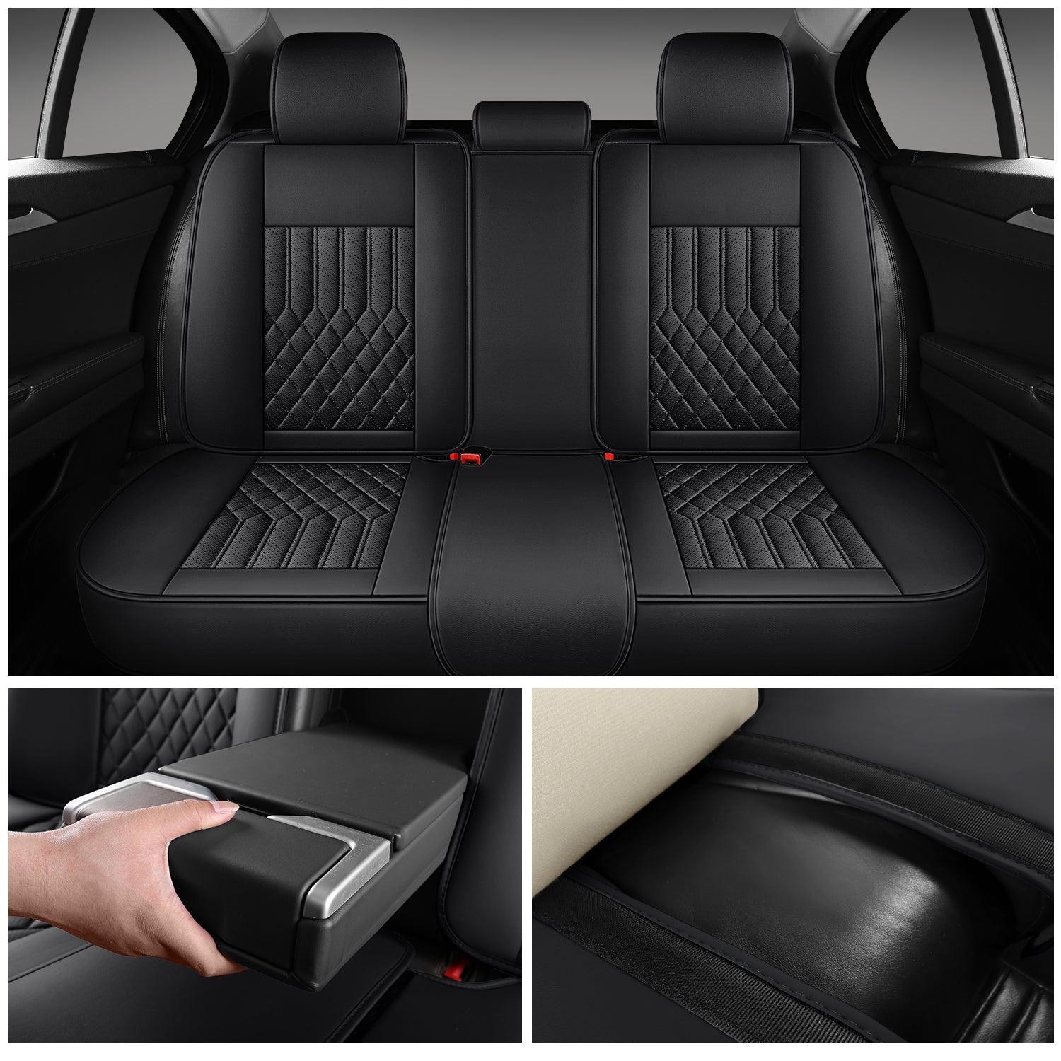 ITEYAO 2016-2026 Toyota RAV4 Seat Covers Full Set 5-Seats, Premium Nappa Leather Car Seat Covers Breathable All-Season