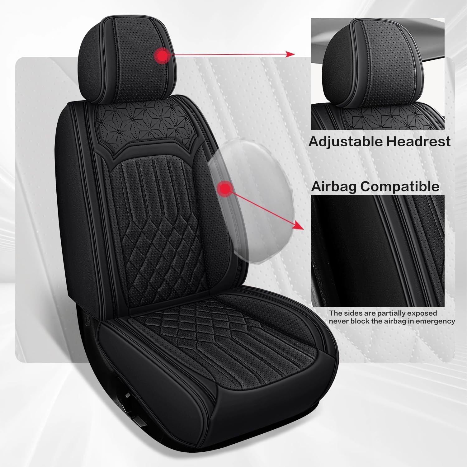 ITEYAO 2016-2026 Toyota RAV4 Seat Covers Full Set 5-Seats, Premium Nappa Leather Car Seat Covers Breathable All-Season