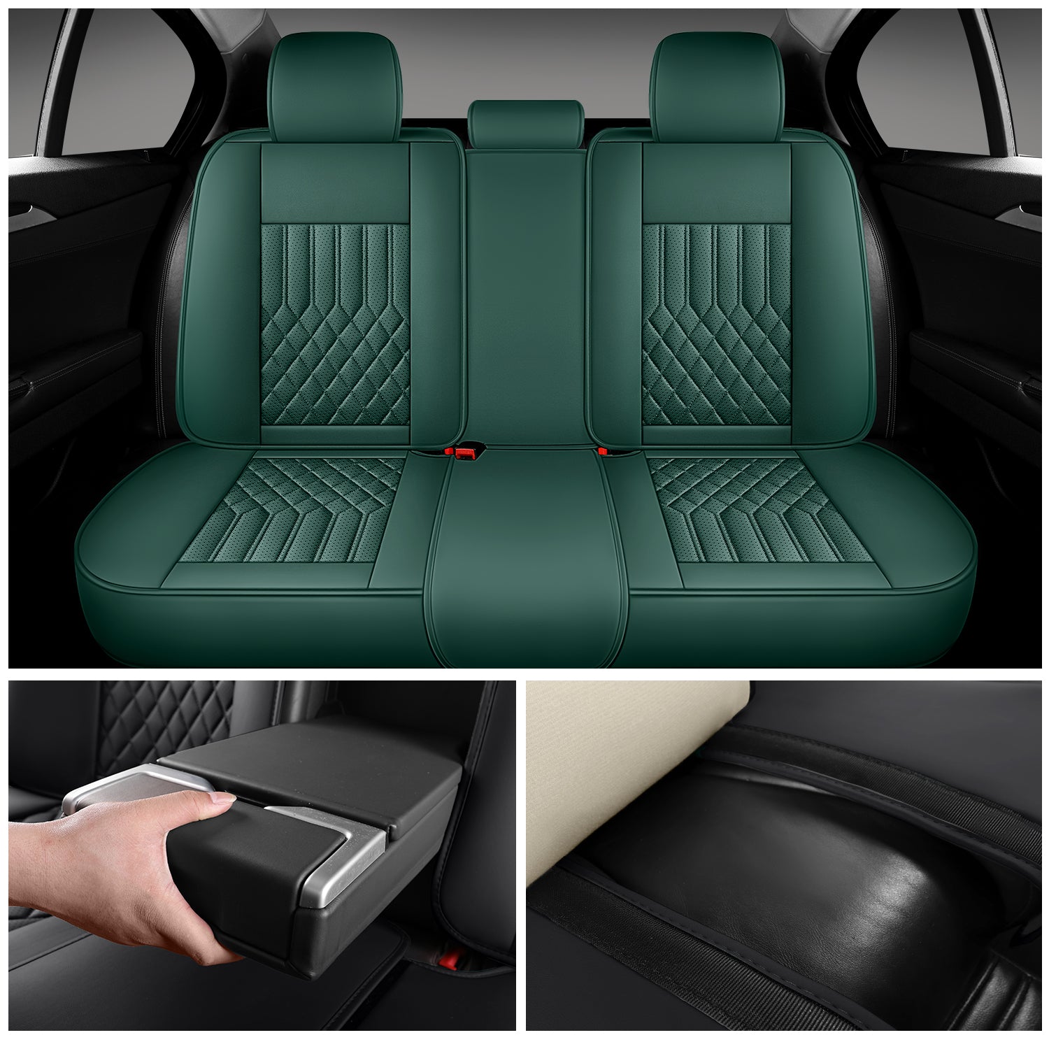 ITEYAO 2016-2026 Toyota RAV4 Seat Covers Full Set 5-Seats, Premium Nappa Leather Car Seat Covers Breathable All-Season
