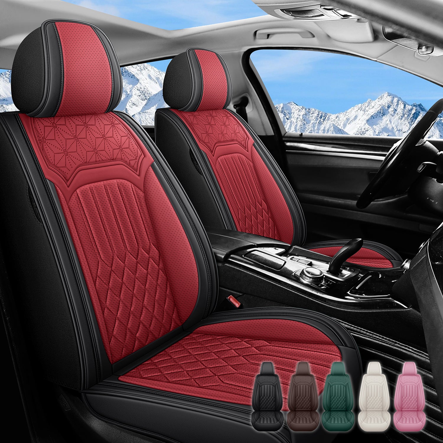 Premium Nappa Leather Seat Covers for Mercedes-Benz C-Class 2005-2026, Breathable & Comfortable for All-Season