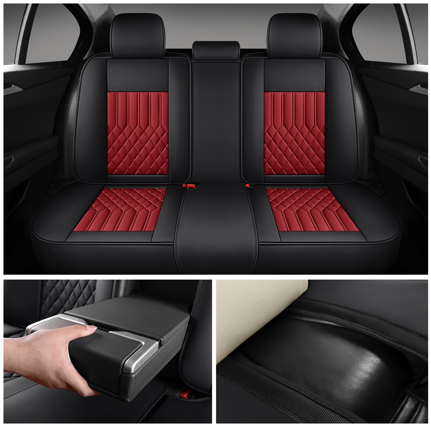 ITEYAO 2016-2026 Toyota RAV4 Seat Covers Full Set 5-Seats, Premium Nappa Leather Car Seat Covers Breathable All-Season