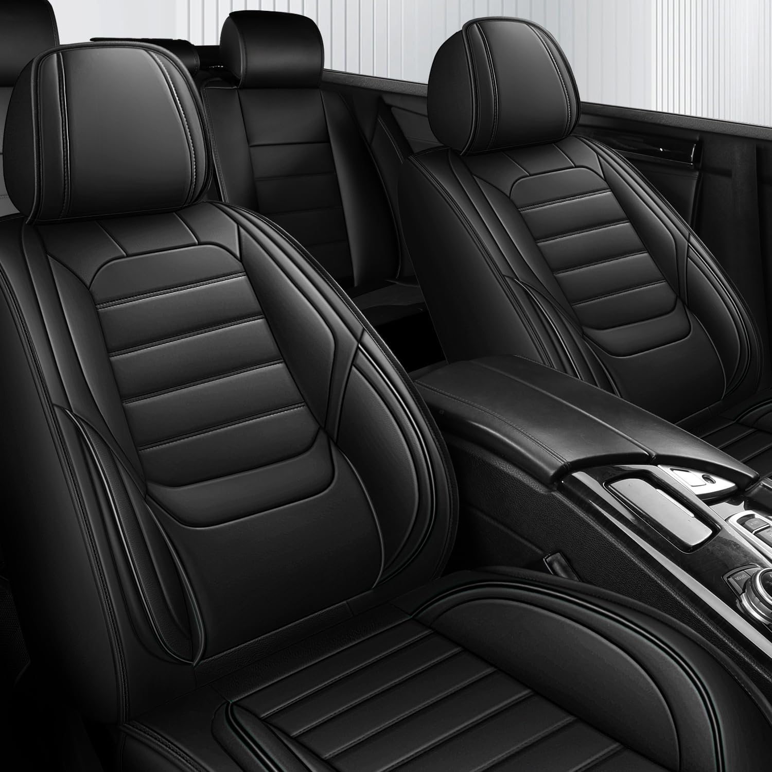 Waterproof Car Seat Covers, Premium Nappa Leather Scratch Resistant&Durable, Universal fit for most cars, Suvs, and Trucks.