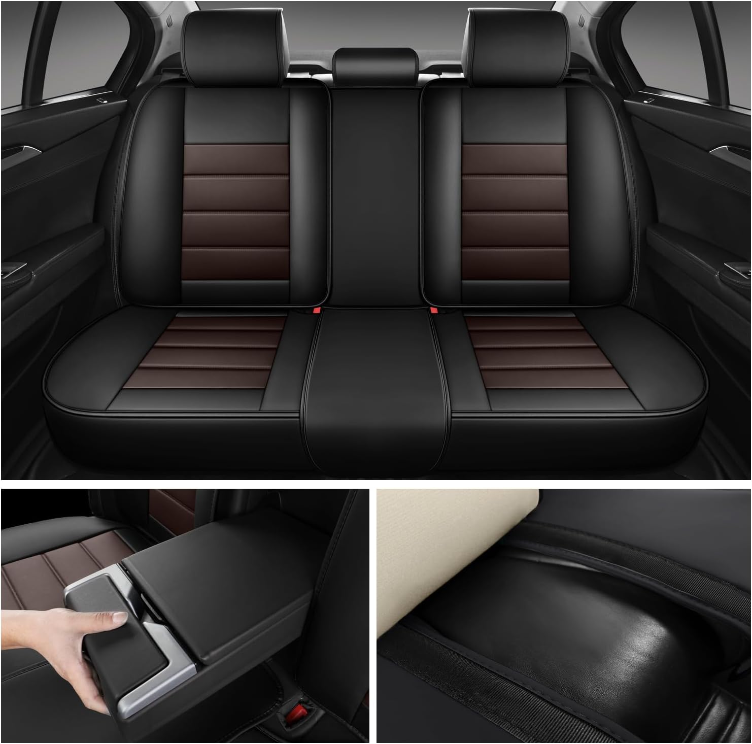 Waterproof Car Seat Covers, Premium Nappa Leather Scratch Resistant&Durable, Universal fit for most cars, Suvs, and Trucks.