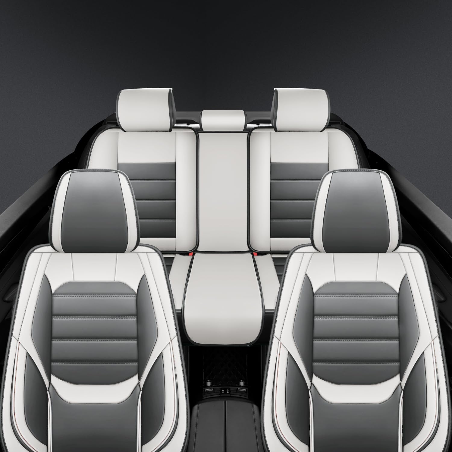 Waterproof Car Seat Covers, Premium Nappa Leather Scratch Resistant&Durable, Universal fit for most cars, Suvs, and Trucks.