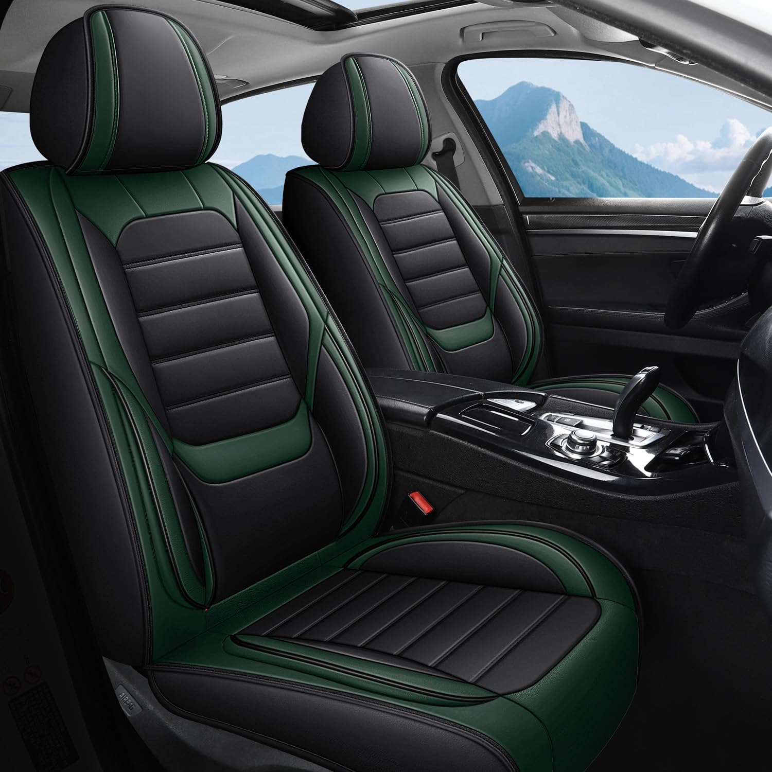 Waterproof Car Seat Covers, Premium Nappa Leather Scratch Resistant&Durable, Universal fit for most cars, Suvs, and Trucks.