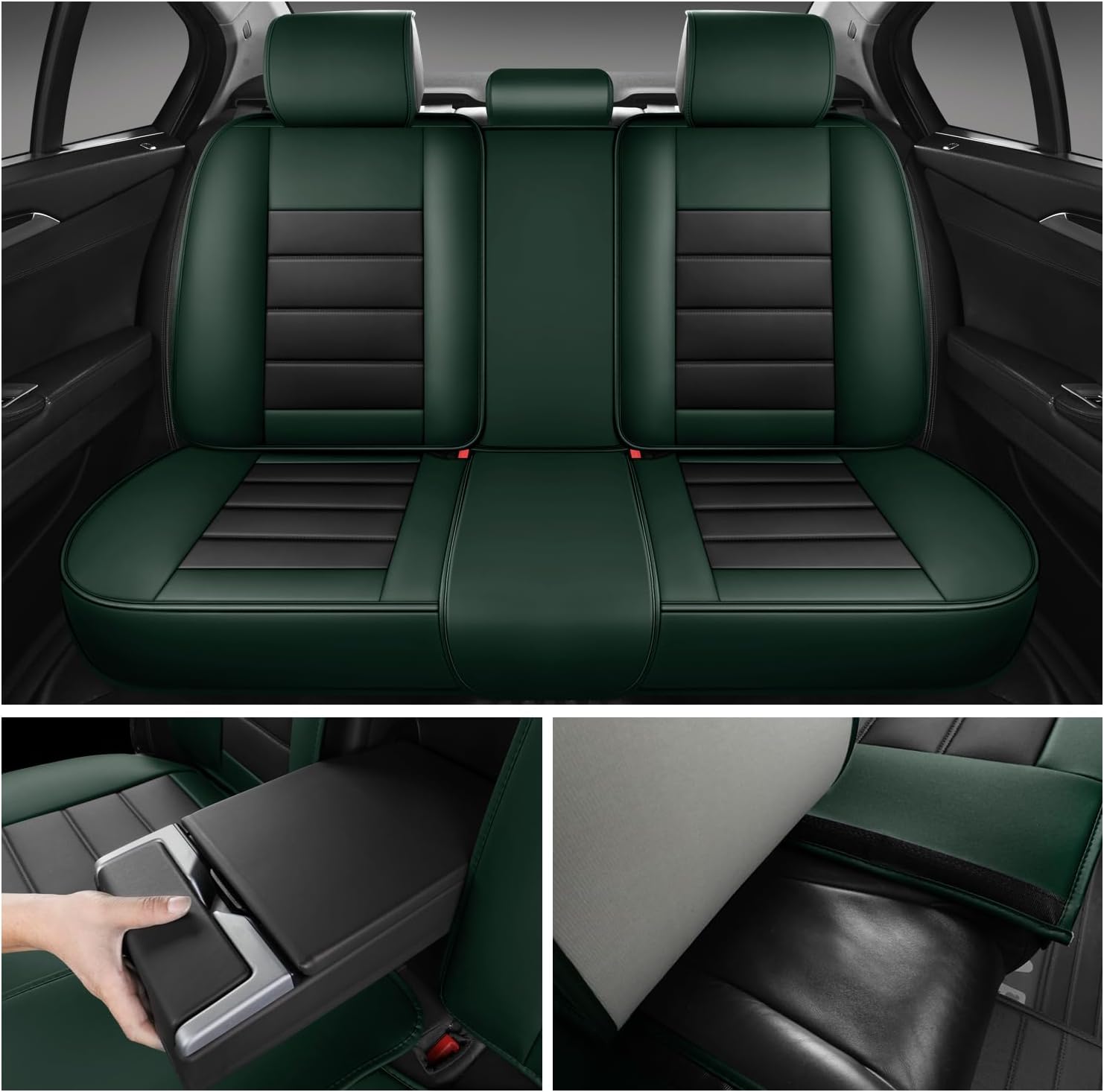 Waterproof Car Seat Covers, Premium Nappa Leather Scratch Resistant&Durable, Universal fit for most cars, Suvs, and Trucks.