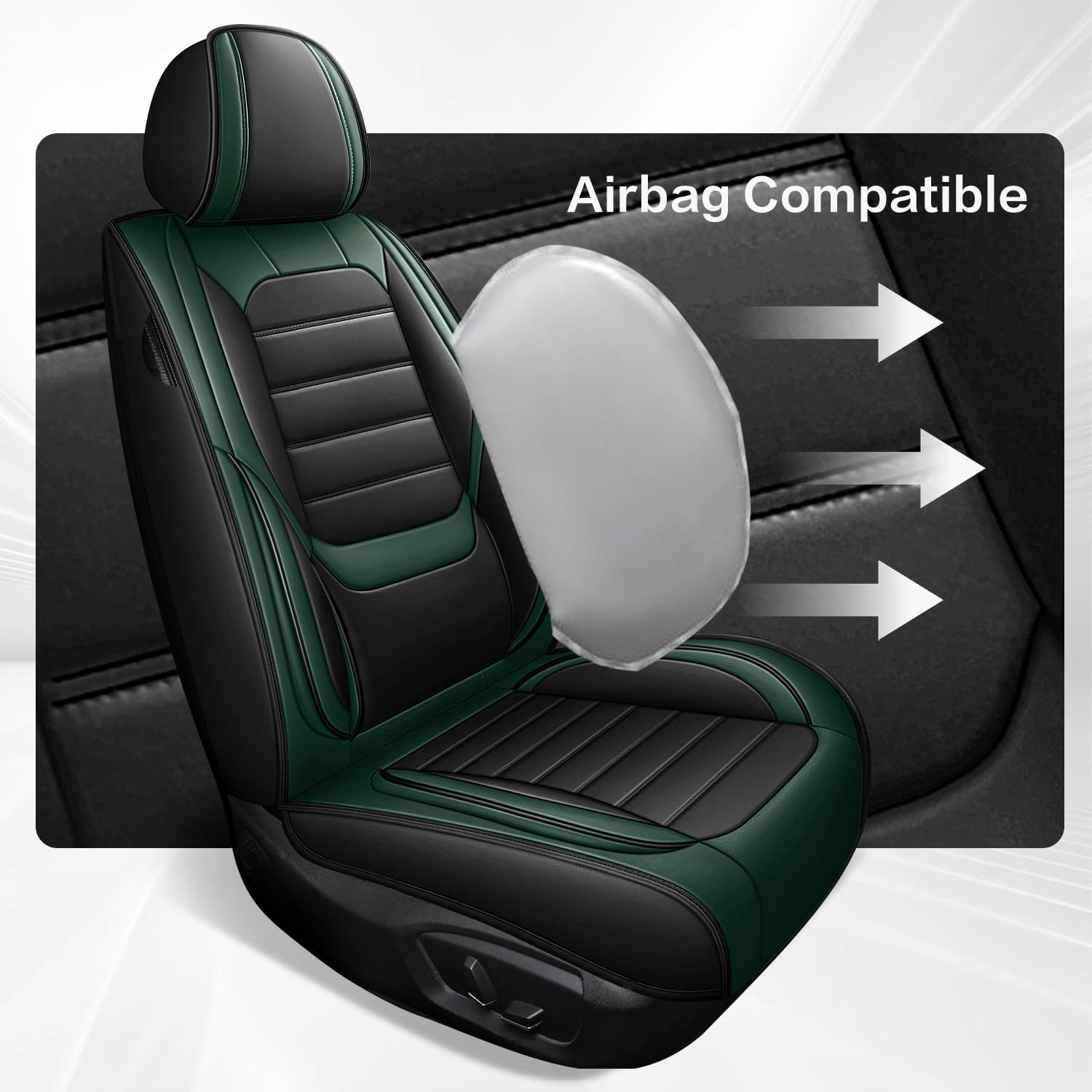 Waterproof Car Seat Covers, Premium Nappa Leather Scratch Resistant&Durable, Universal fit for most cars, Suvs, and Trucks.