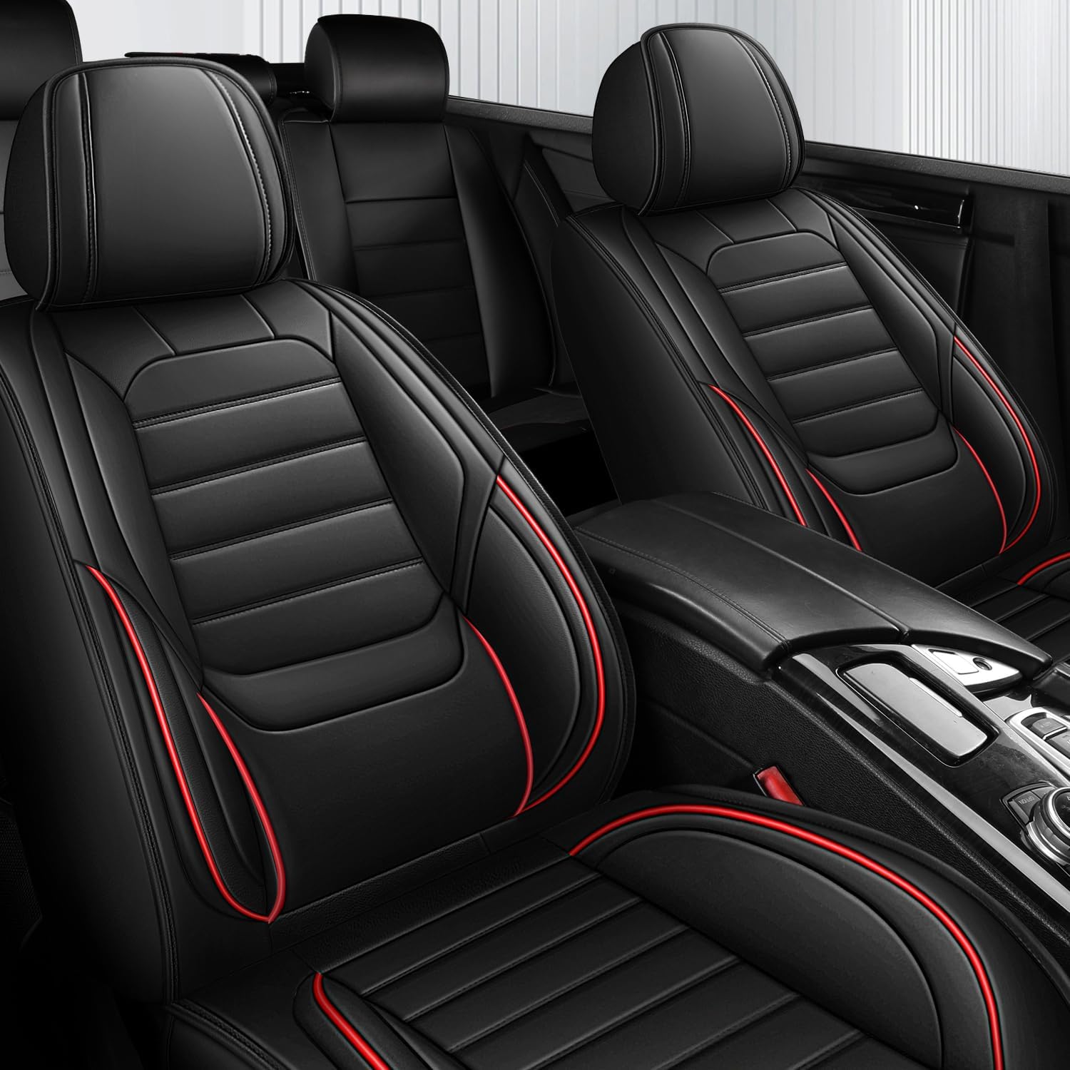 Waterproof Car Seat Covers, Premium Nappa Leather Scratch Resistant&Durable, Universal fit for most cars, Suvs, and Trucks.