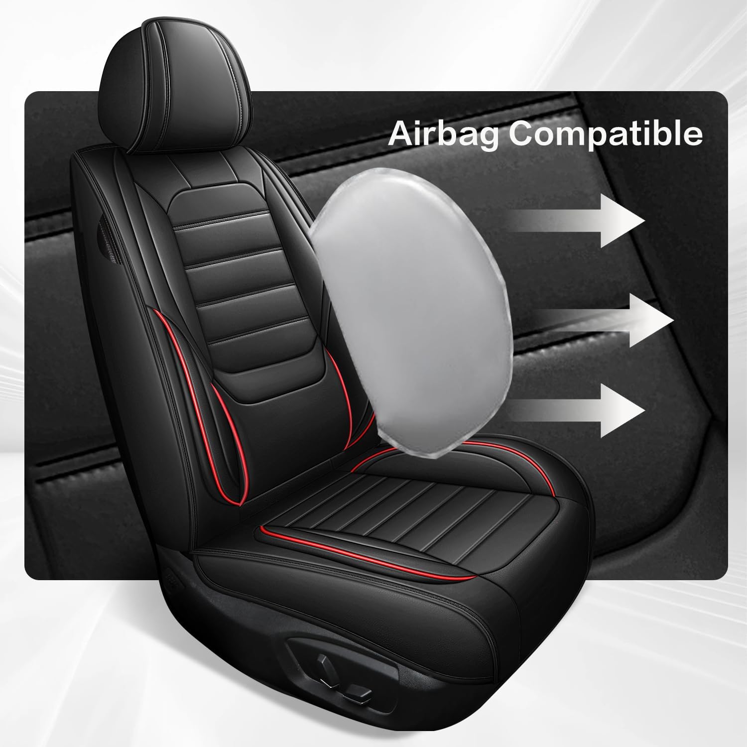 Waterproof Car Seat Covers, Premium Nappa Leather Scratch Resistant&Durable, Universal fit for most cars, Suvs, and Trucks.
