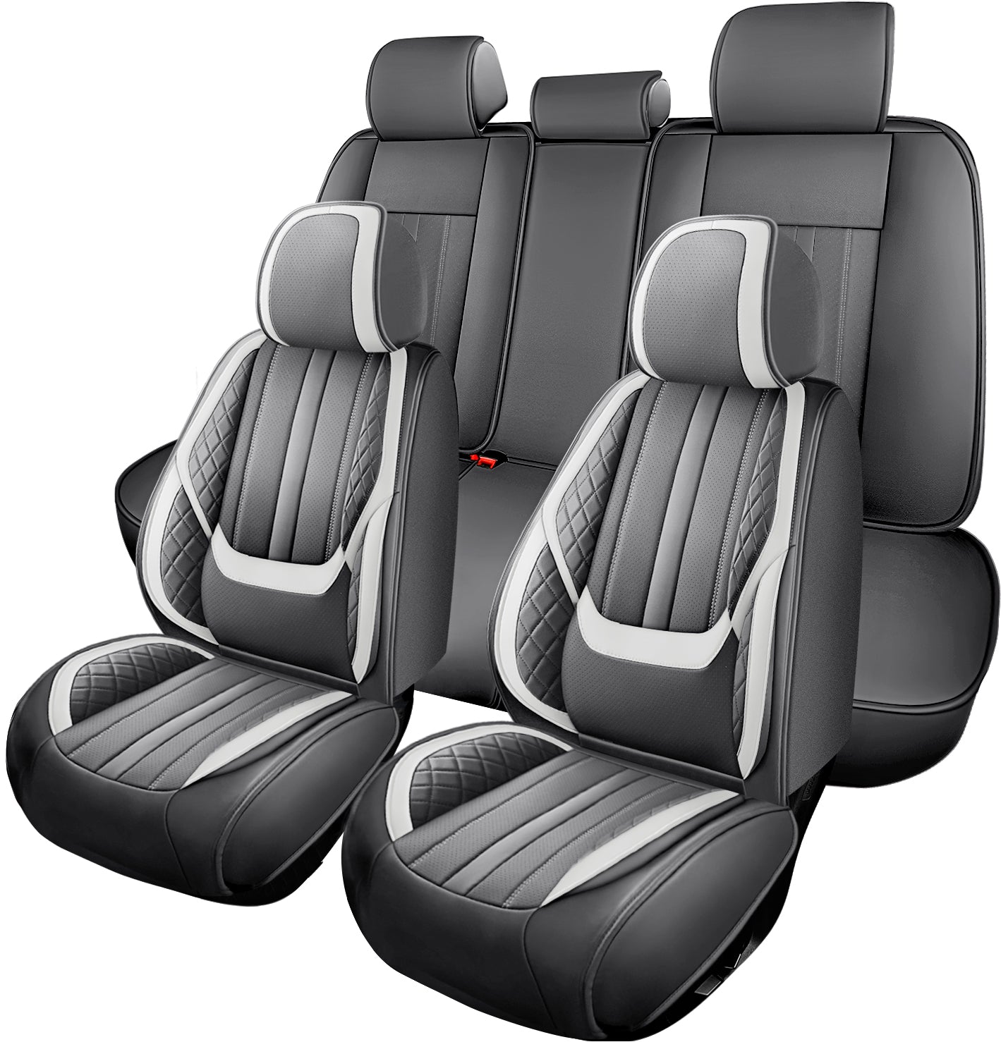 5-Seats ITEYAO Car Seat Covers Front and Rear Seat Full Set, Premium Faux Leather Automotive Seat Covers Breathable Comfortable All Season Use