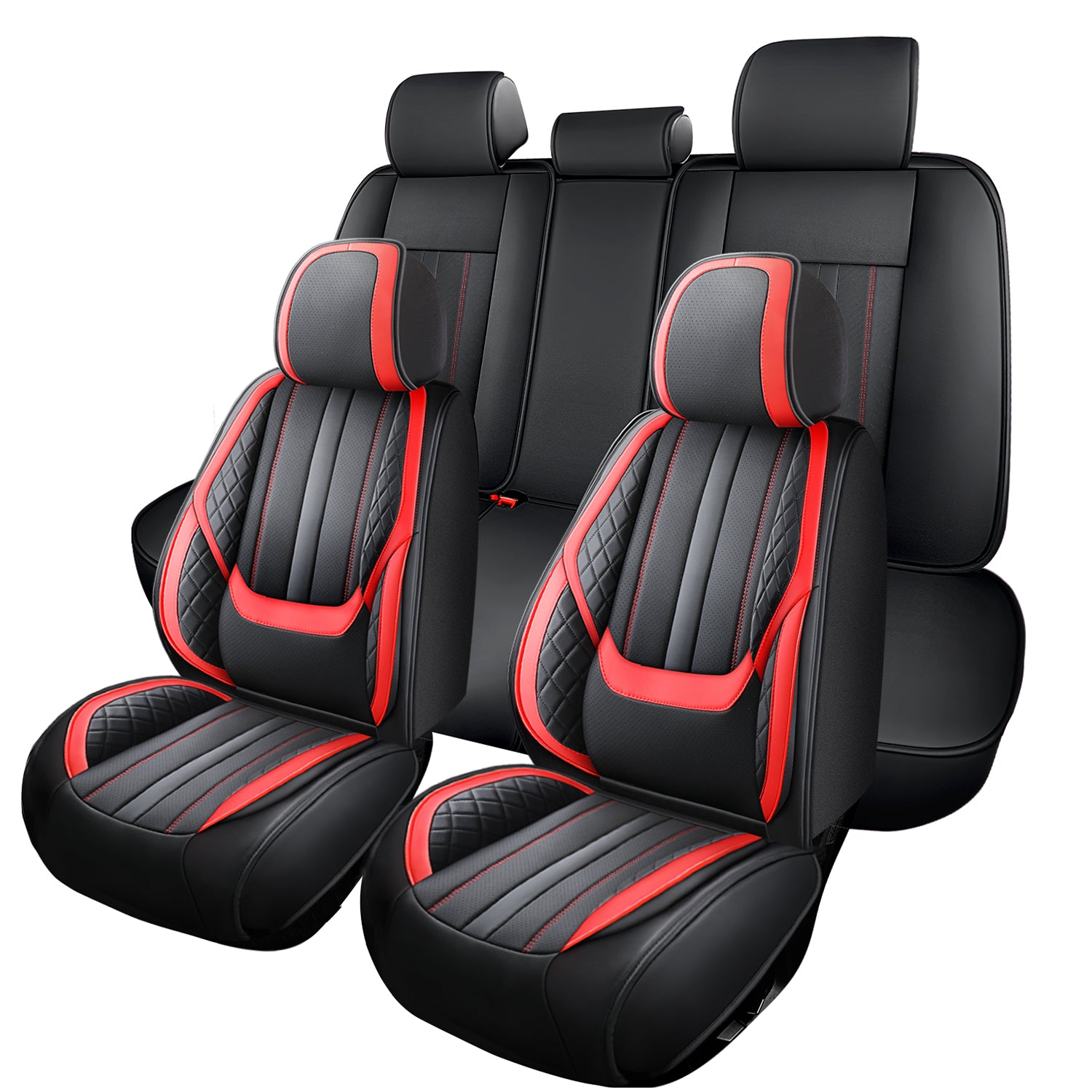 5-Seats ITEYAO Car Seat Covers Front and Rear Seat Full Set, Premium Faux Leather Automotive Seat Covers Breathable Comfortable All Season Use
