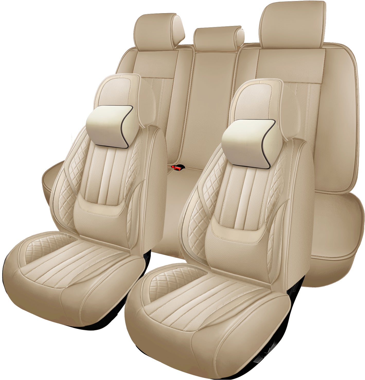 5-Seats ITEYAO Car Seat Covers Front and Rear Seat Full Set, Premium Faux Leather Automotive Seat Covers Breathable Comfortable All Season Use