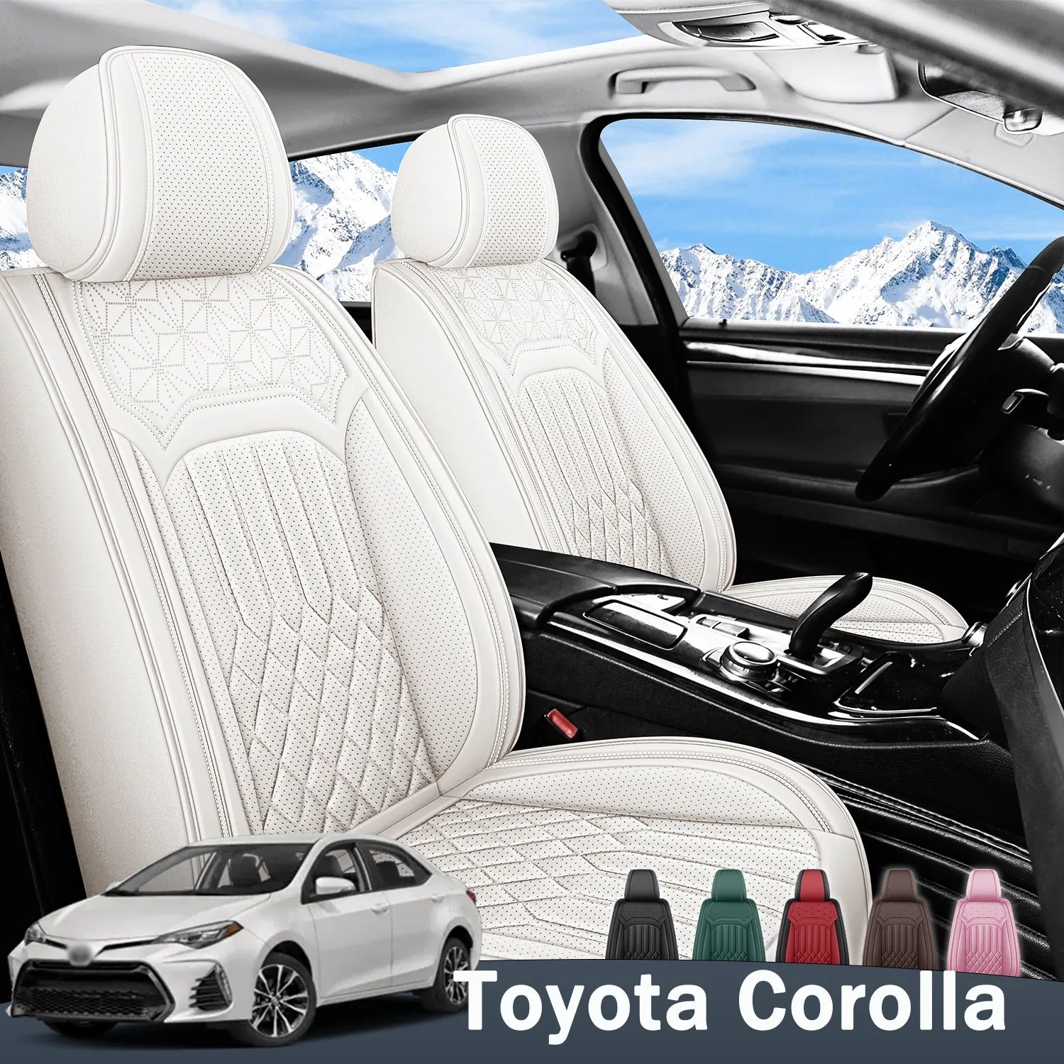 ITEYAO 2006-2026 Toyota Corolla Seat Covers Full Set, Premium Nappa Leather Waterproof, Breathable & Comfort for All-Season