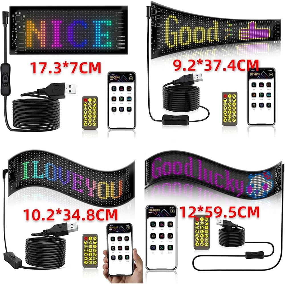 Upgrade Multiple Devil Eyes Light, Full Color led Eyes for car Windshield, Programmable Scrolling LED Display for Car, Car Eyes Animated Led for Car SUV Truck Window