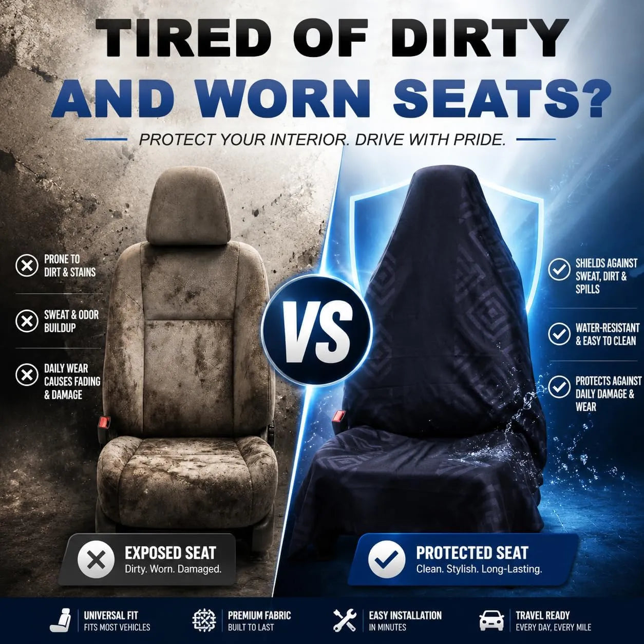 Premium Microfiber Car Seat Towel Cover for Active Lifestyles Quick-Dry