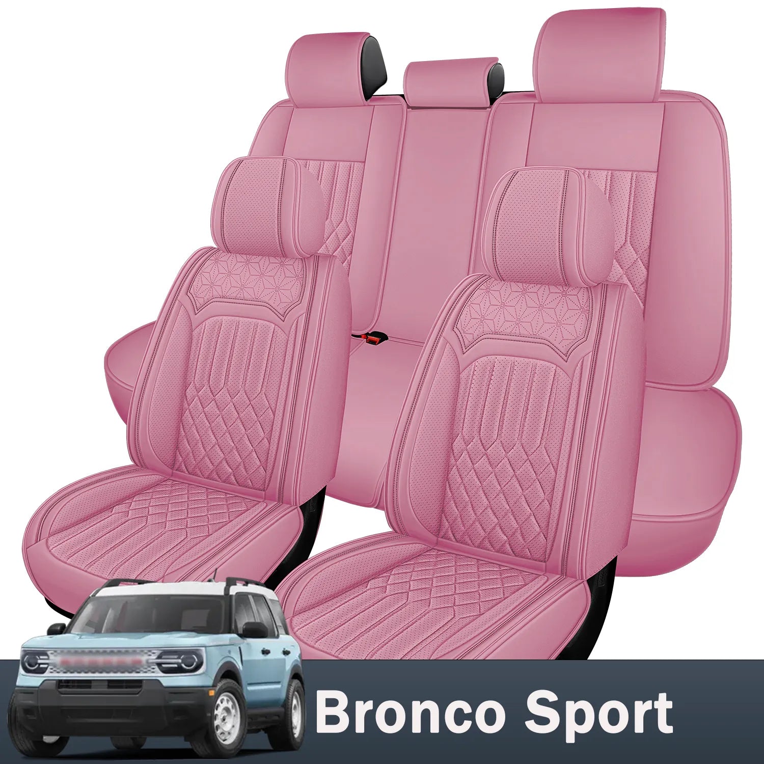 Premium Nappa Leather Seat Covers for Ford Bronco Sport 2021-2026, Breathable & Comfortable for All-Season