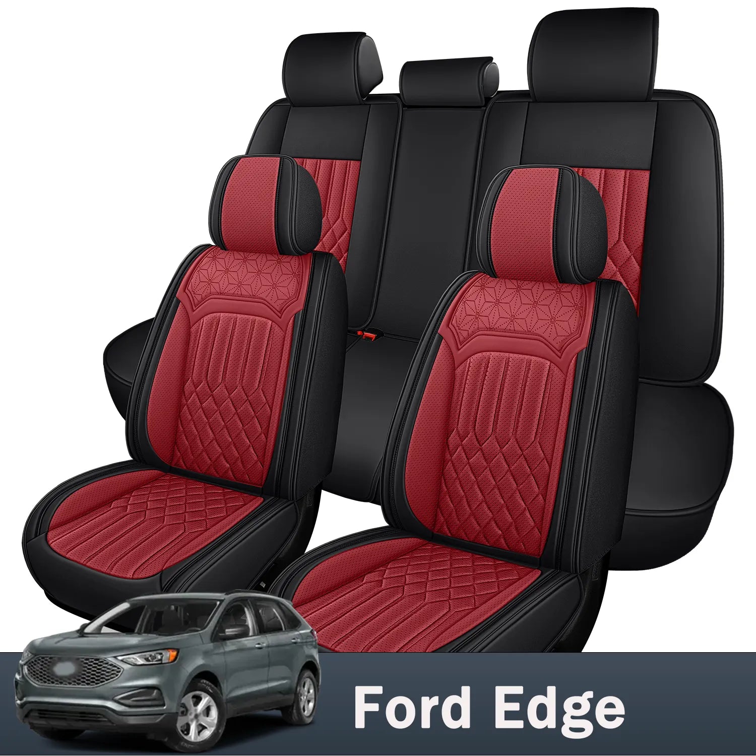 Premium Nappa Leather Seat Covers for Ford Edge 2007-2024, Breathable & Comfortable for All-Season