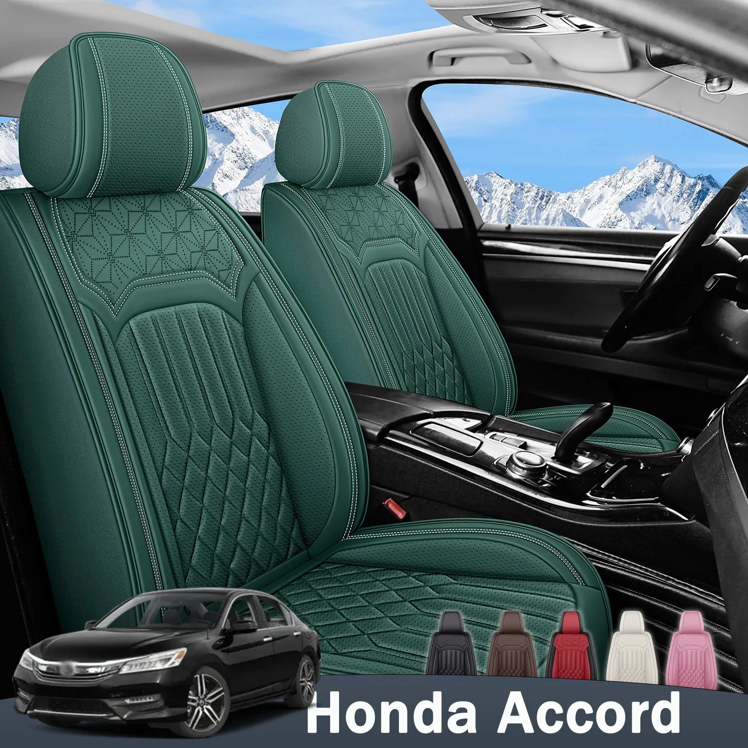 Premium Nappa Leather Seat Covers for Honda Accord 2003-2022, Breathable & Comfortable for All-Season