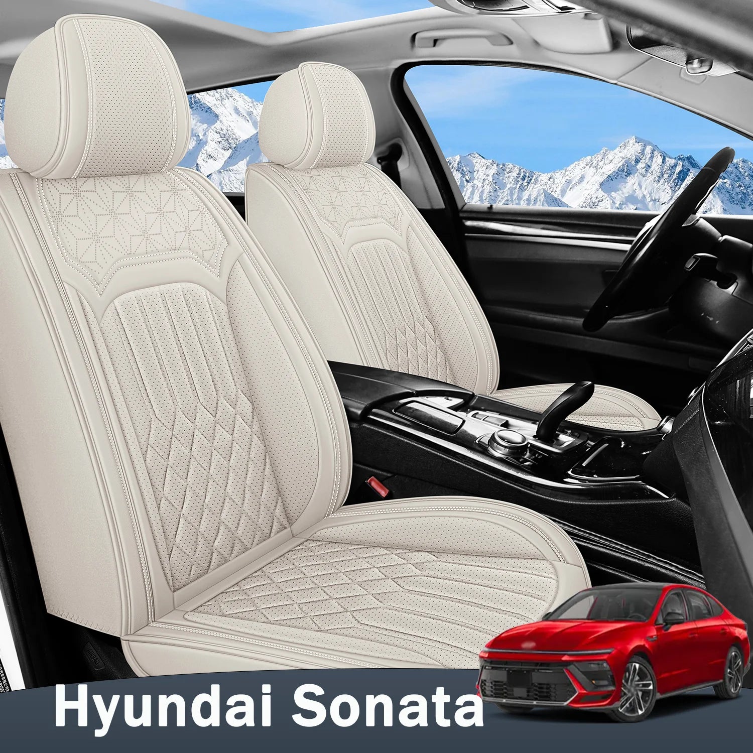 Premium Nappa Leather Seat Covers for Hyundai Sonata 2005-2026, Breathable & Comfortable for All-Season