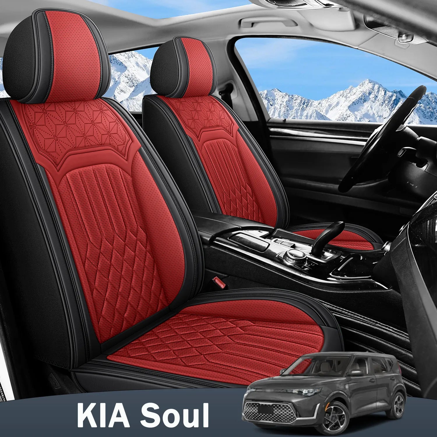Premium Nappa Leather Seat Covers for Kia Soul 2010-2025, Breathable All-Season Comfort