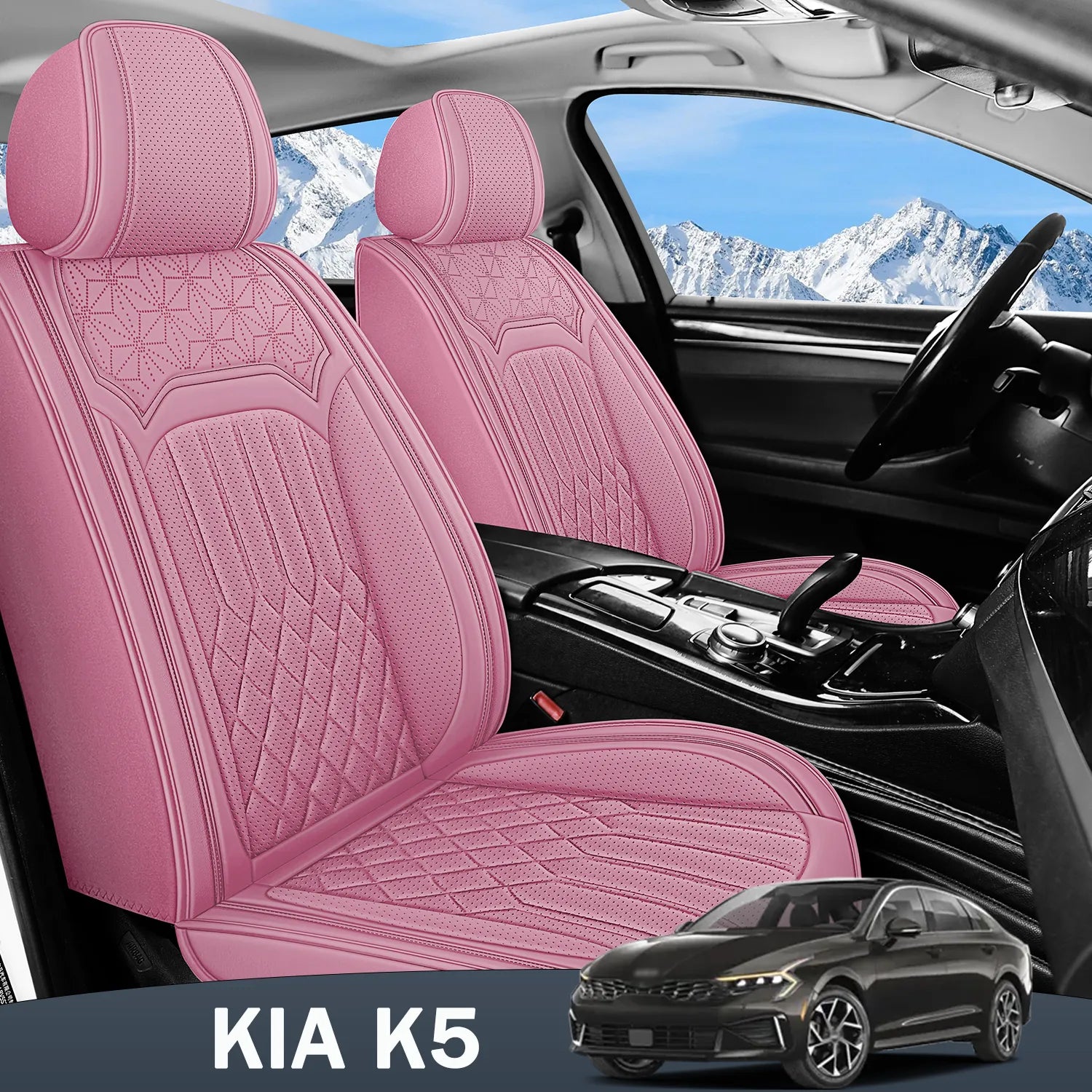 Premium Nappa Leather Seat Covers for KIA K5 2021-2026, Breathable All-Season Comfort