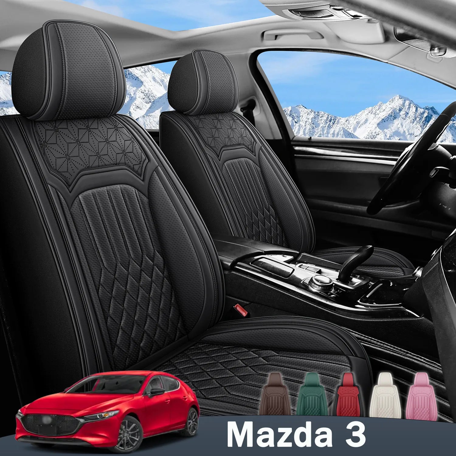 Premium Nappa Leather Seat Covers for Mazda 3 2004-2026, Breathable & Comfortable for All-Season