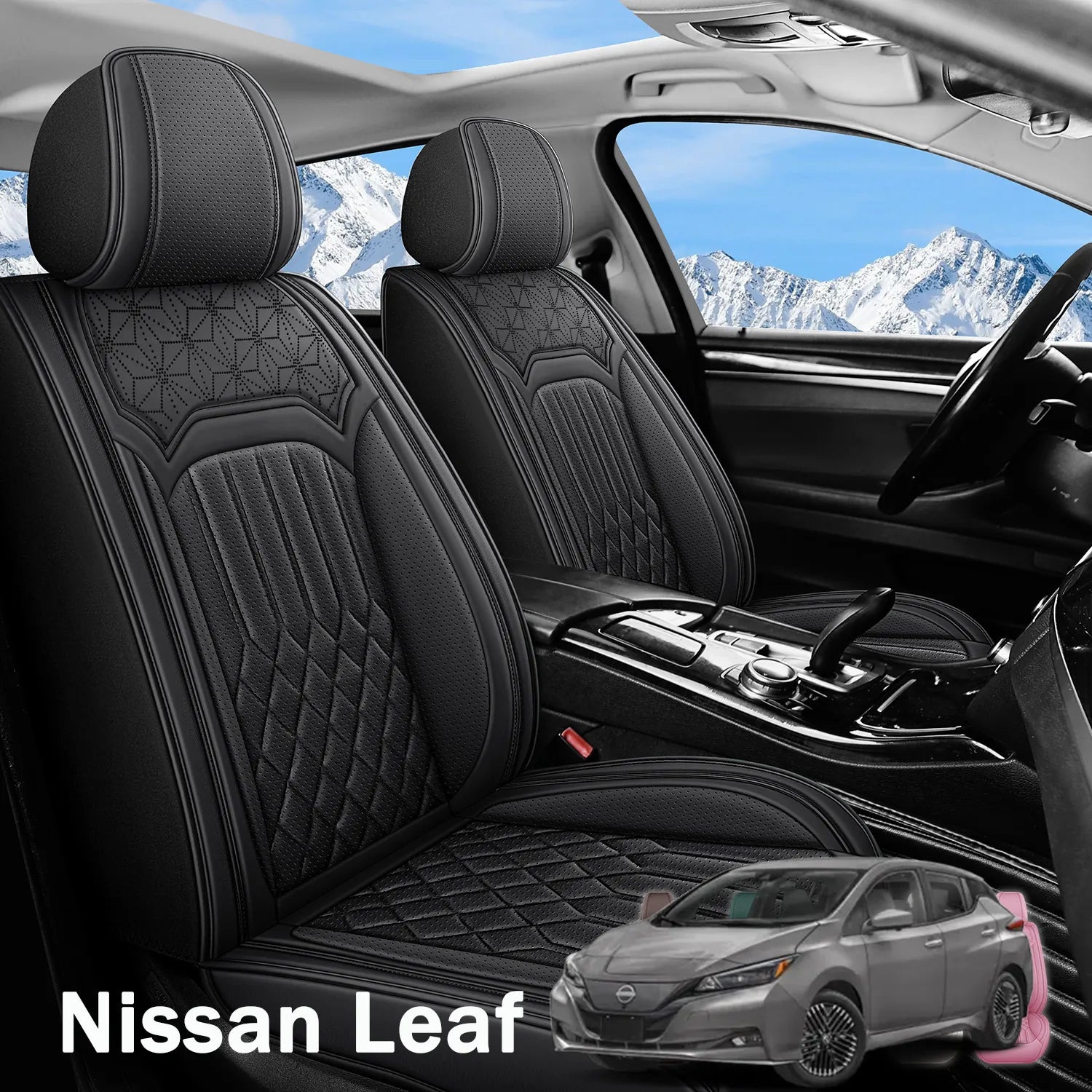 Premium Nappa Leather Seat Covers for Nissan Leaf 2011-2026, Breathable & Comfortable for All-Season