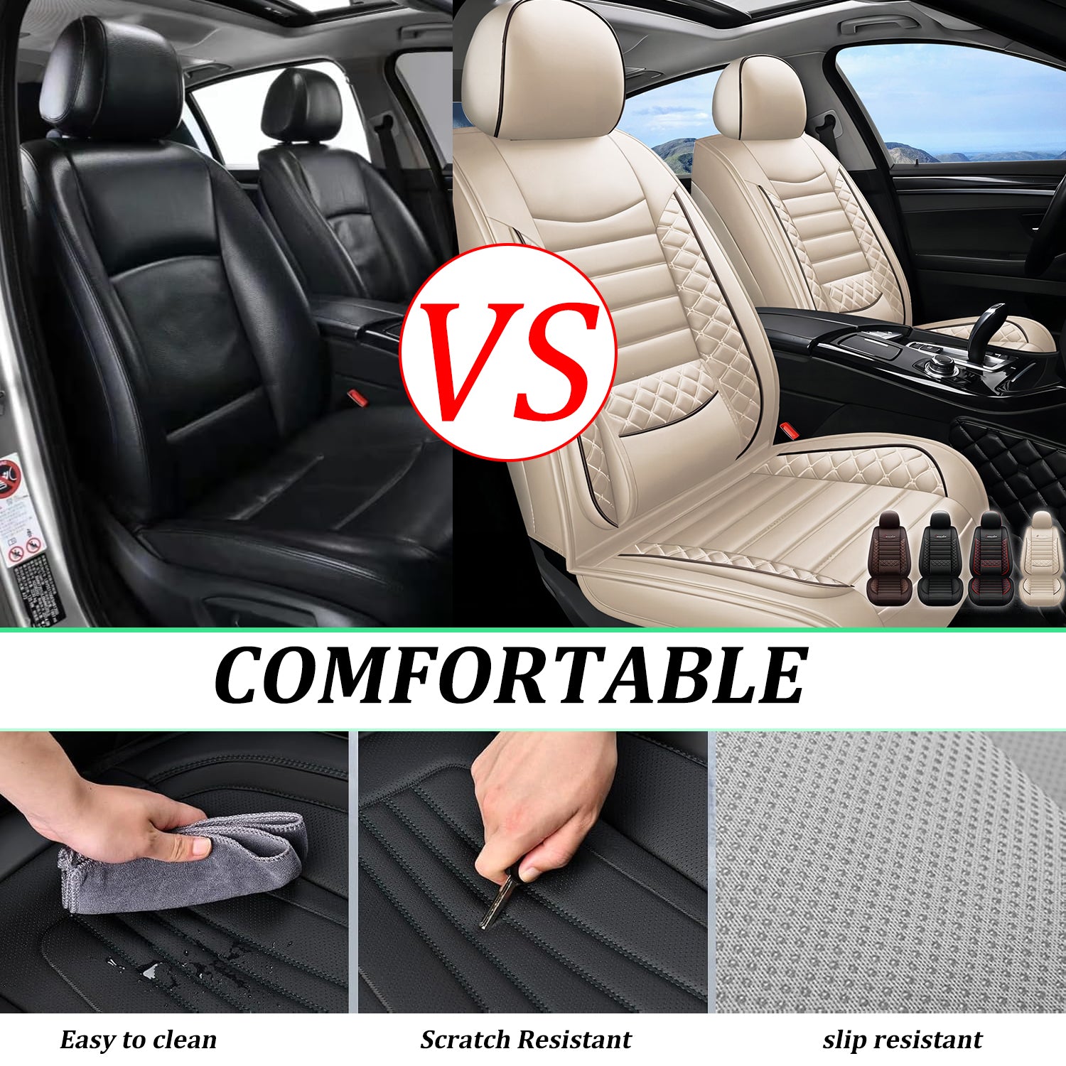 20%OFF ITEYAO Car Seat Covers Full Set 5-Seats, Premium Faux Leather Auto Seat Cushion Waterproof
