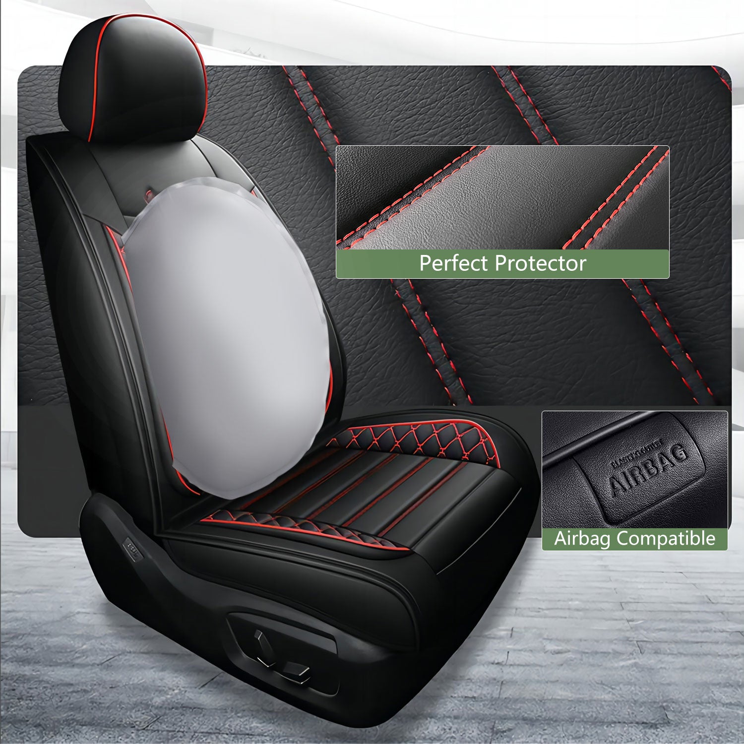 2 Seats ITEYAO Front Car Seat Covers for Driver and Passenger Seats Premium Leather Auto Seat Protectors Waterproof