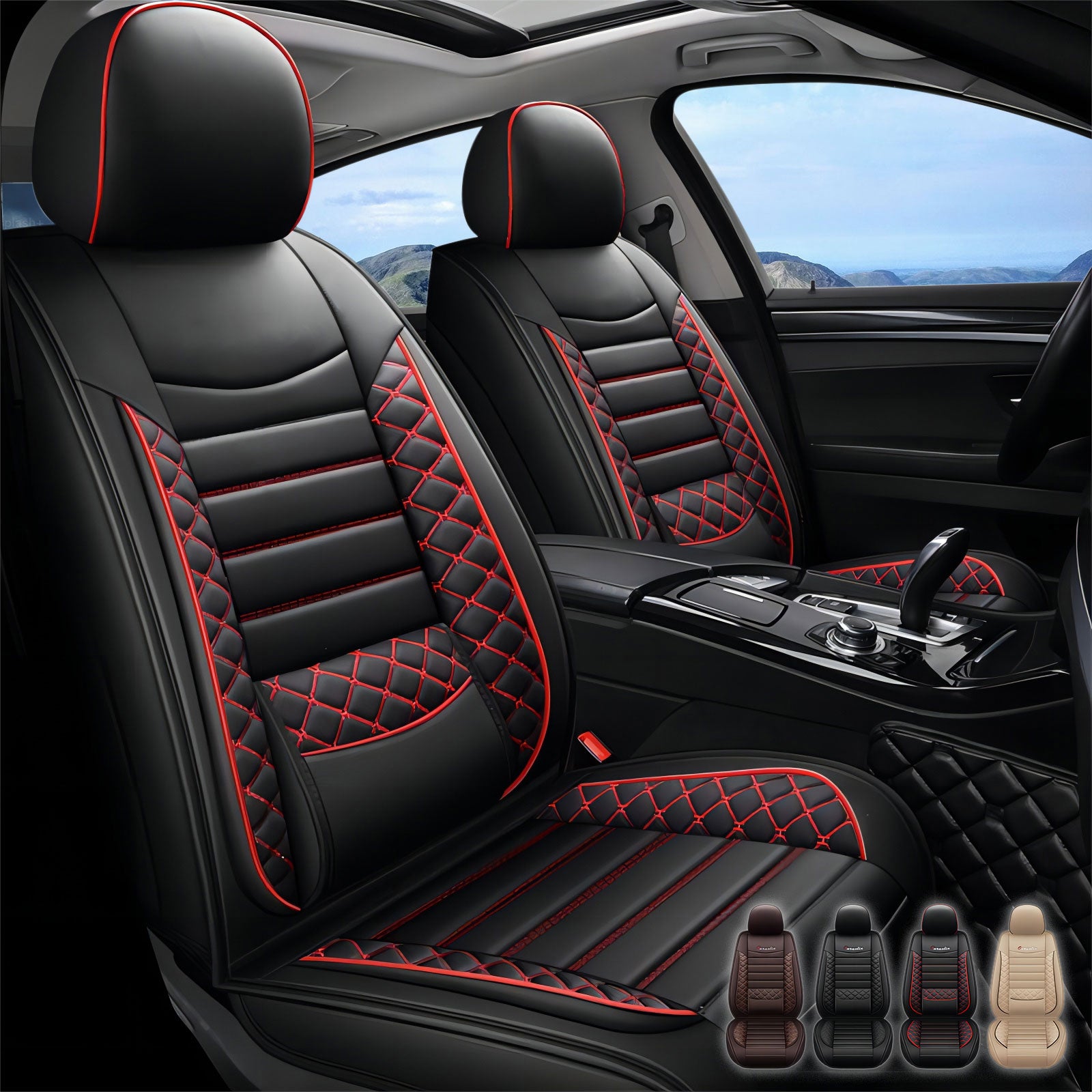 2 Seats ITEYAO Front Car Seat Covers for Driver and Passenger Seats Premium Leather Auto Seat Protectors Waterproof