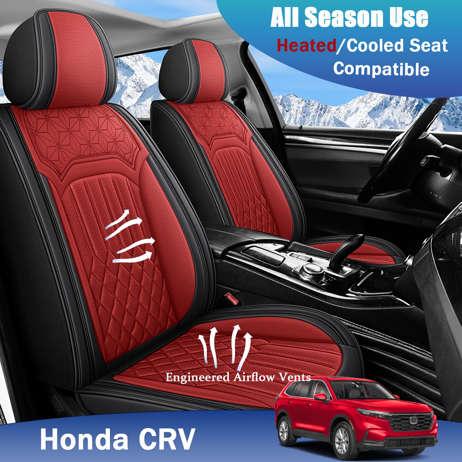 ITEYAO 2005-2026 Honda Civic Seat Covers Full Set 5-Seats, Premium Nappa Leather Car Seat Covers Breathable All-Season