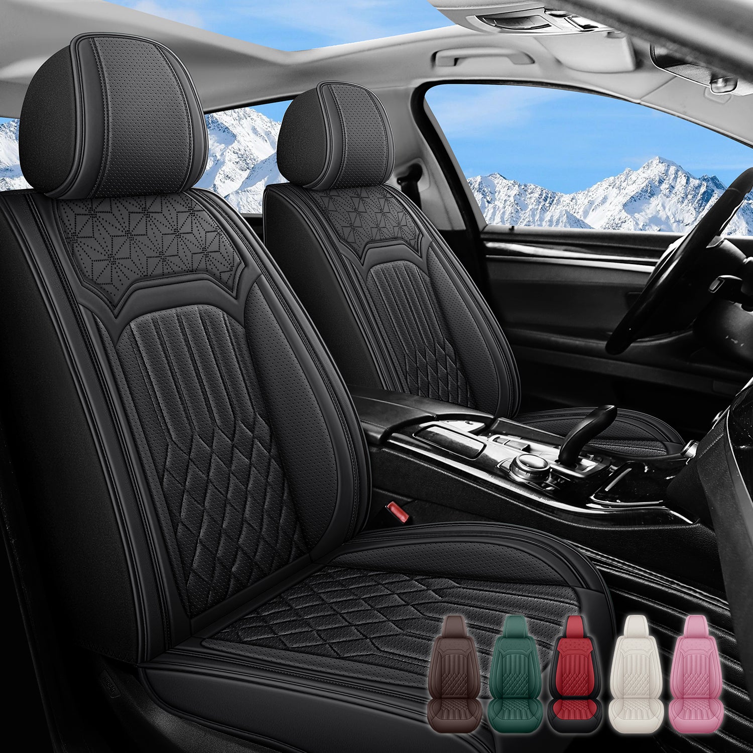 Premium Nappa Leather Seat Covers for Mercedes-Benz GLC 300 2016-2026, Breathable All-Season Comfort
