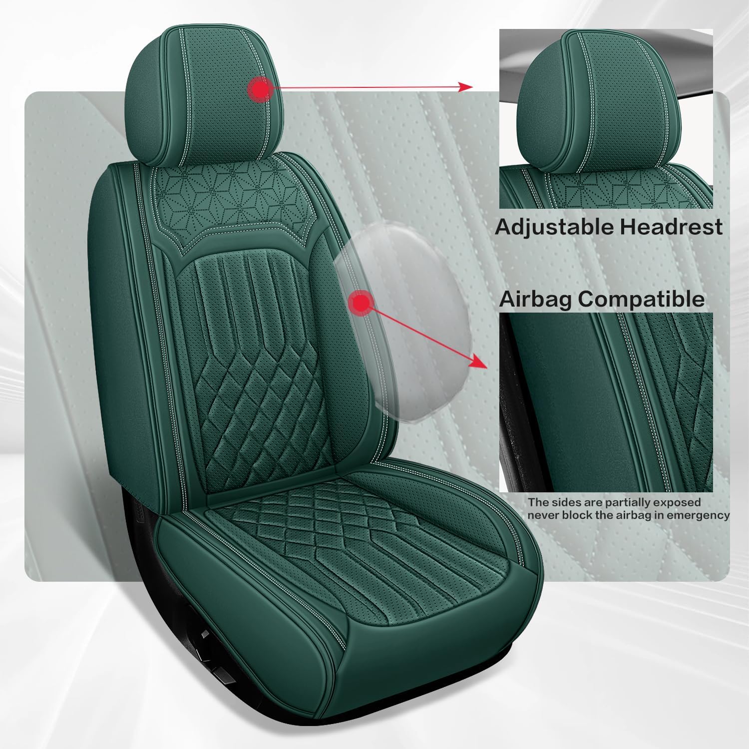 ITEYAO 2016-2026 Toyota RAV4 Seat Covers Full Set 5-Seats, Premium Nappa Leather Car Seat Covers Breathable All-Season