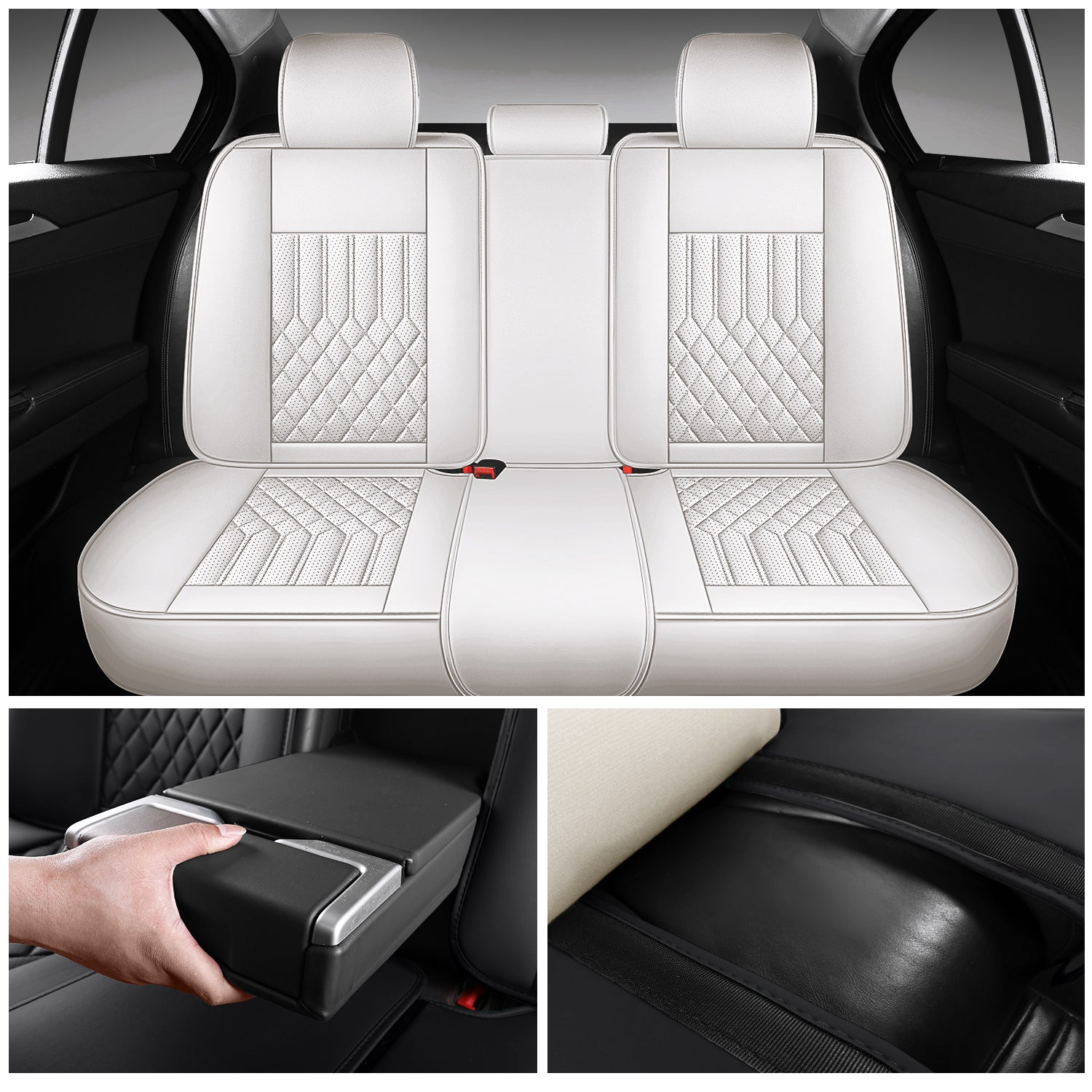 ITEYAO 2016-2026 Toyota RAV4 Seat Covers Full Set 5-Seats, Premium Nappa Leather Car Seat Covers Breathable All-Season
