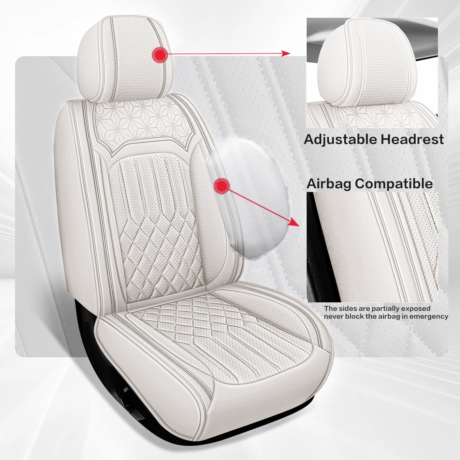 ITEYAO 2016-2026 Toyota RAV4 Seat Covers Full Set 5-Seats, Premium Nappa Leather Car Seat Covers Breathable All-Season