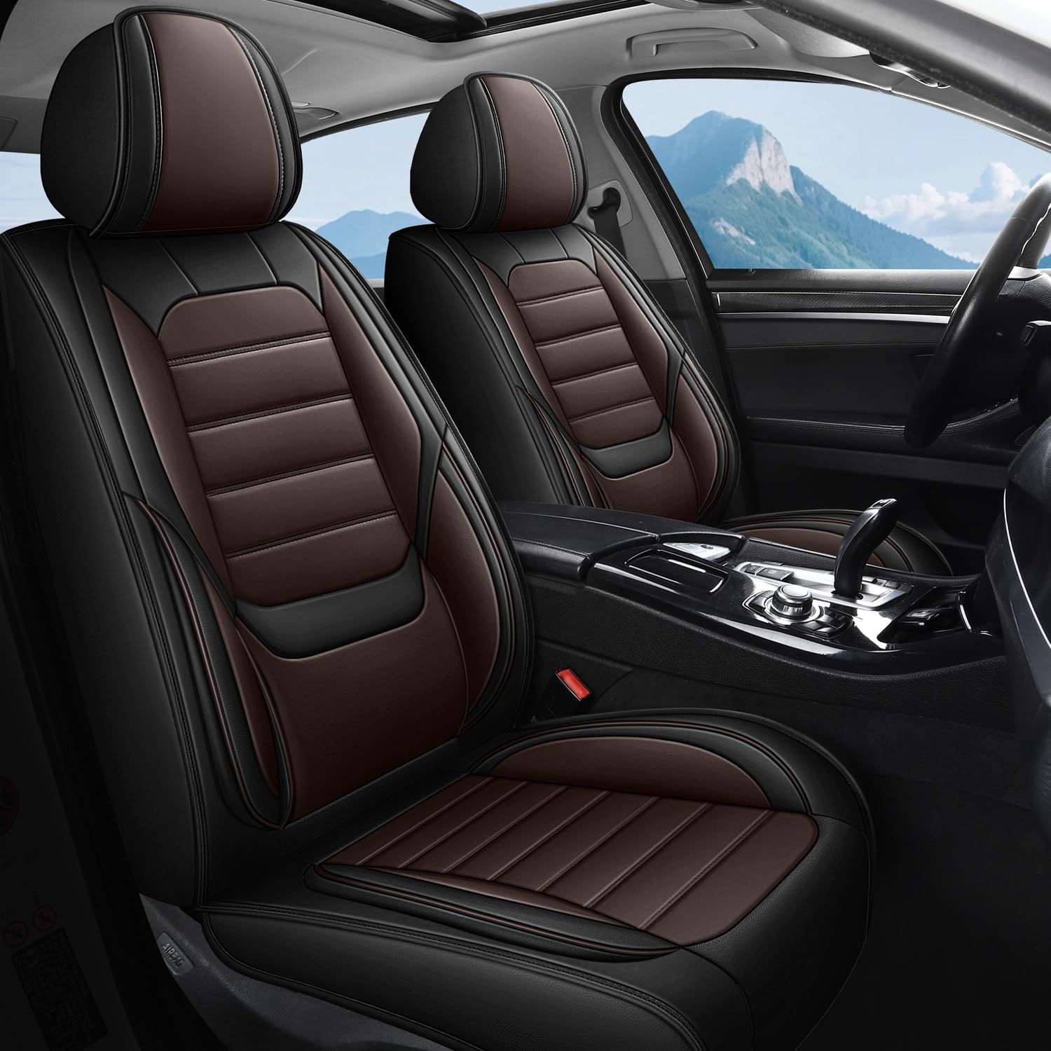 Waterproof Car Seat Covers, Premium Nappa Leather Scratch Resistant&Durable, Universal fit for most cars, Suvs, and Trucks.