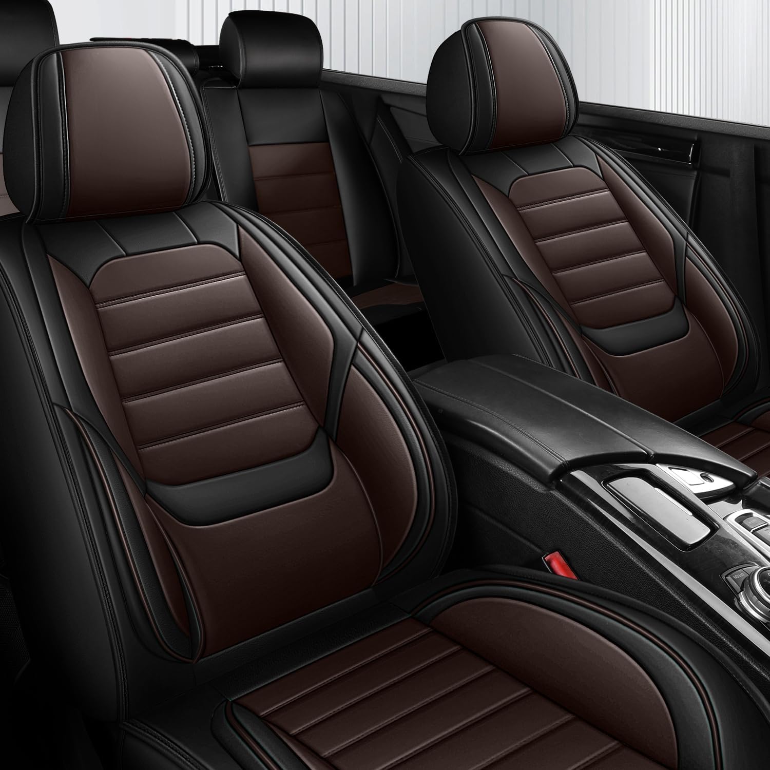 Waterproof Car Seat Covers, Premium Nappa Leather Scratch Resistant&Durable, Universal fit for most cars, Suvs, and Trucks.